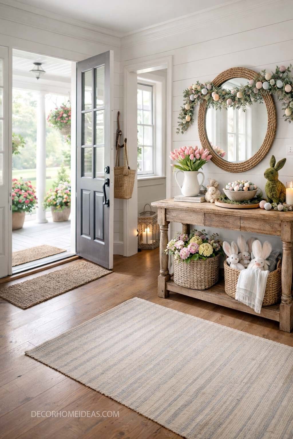 entryway with Easter decorations