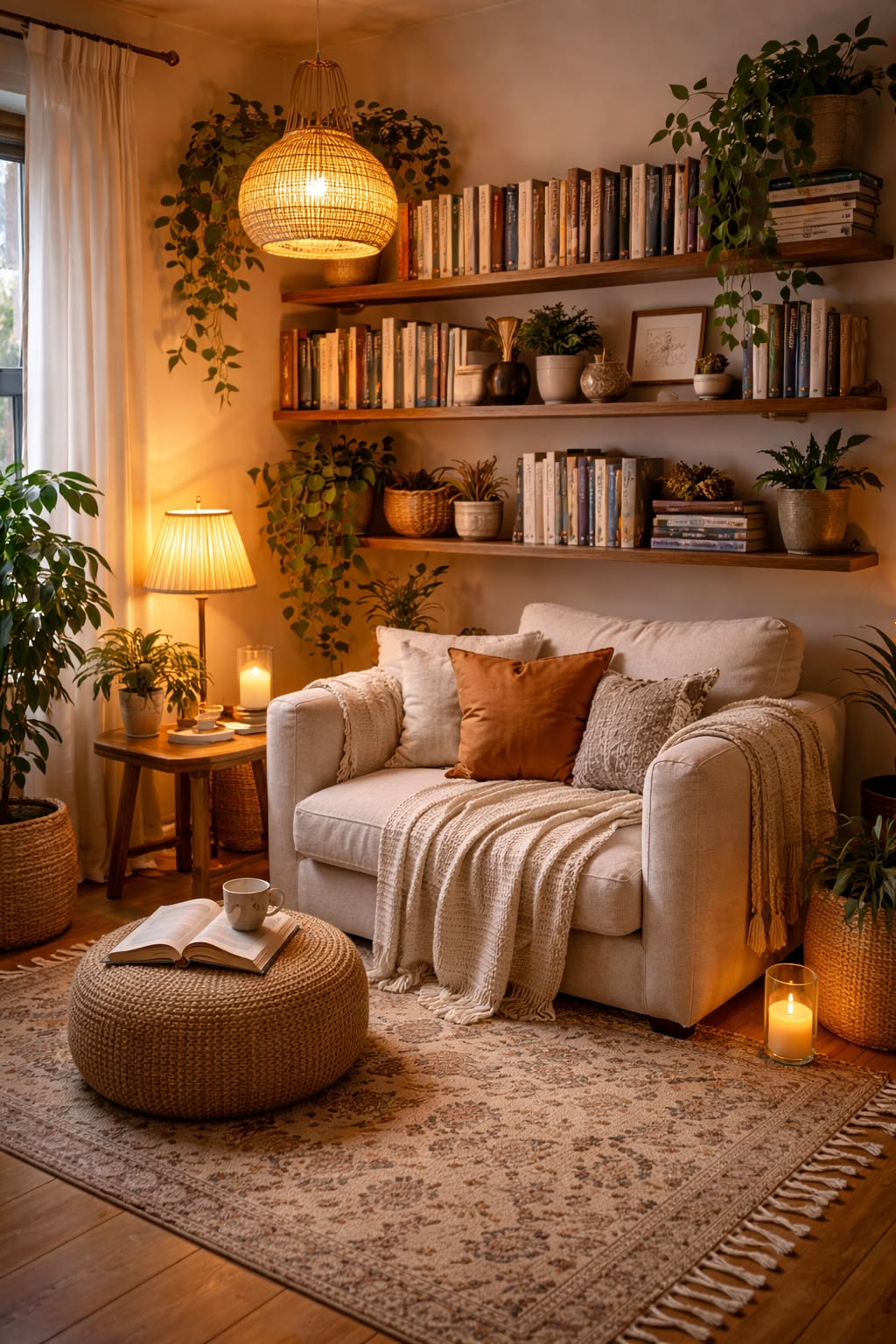 a touch of greenery in our reading space
