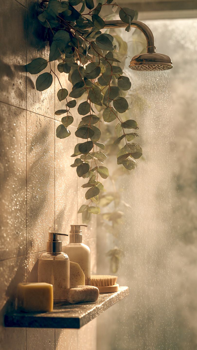 greenery in the bathroom