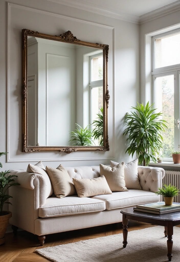 large mirror opposite my window,