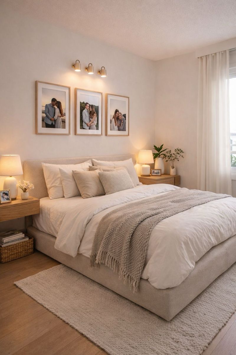 A neatly arranged bed.