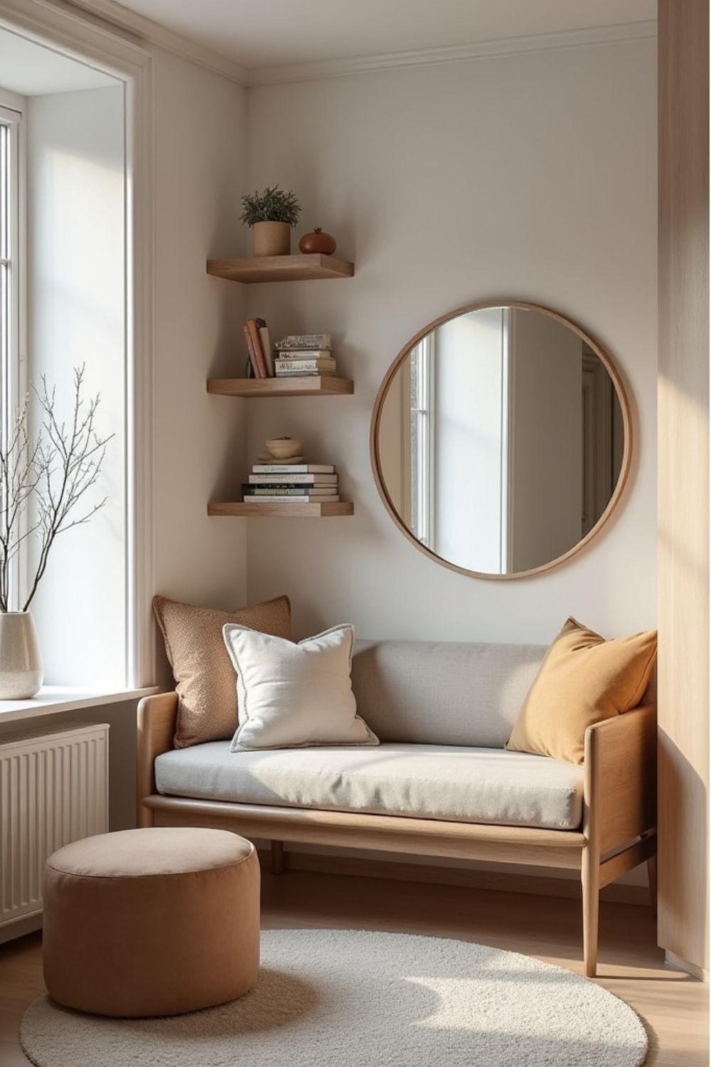 mirror as a reading nook decor.