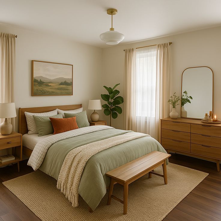 A neat layered bed.