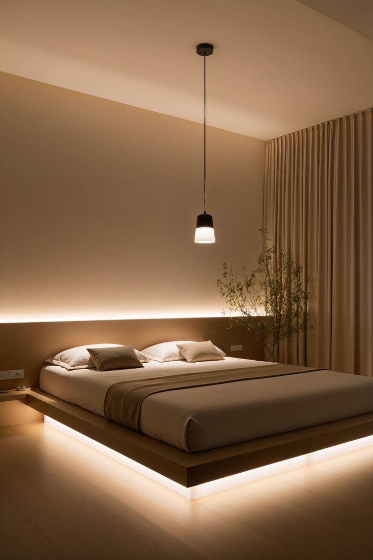 strip lights under the bed.