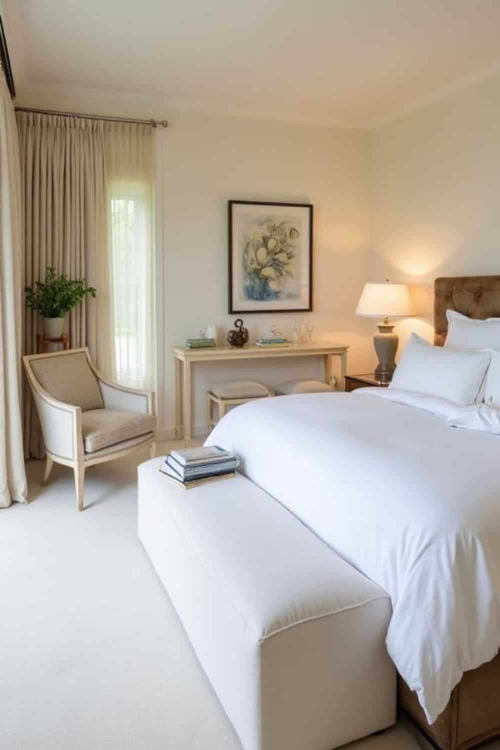 A neatly arranged bedroom