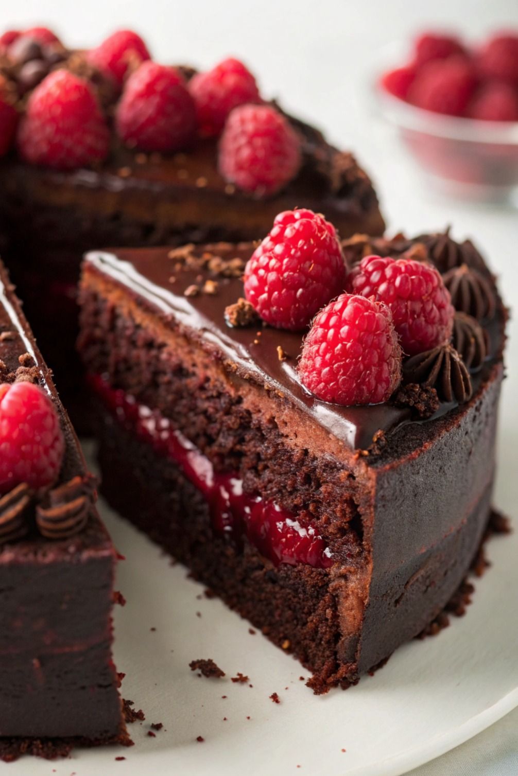 Vegan Chocolate Raspberry Layer Cake