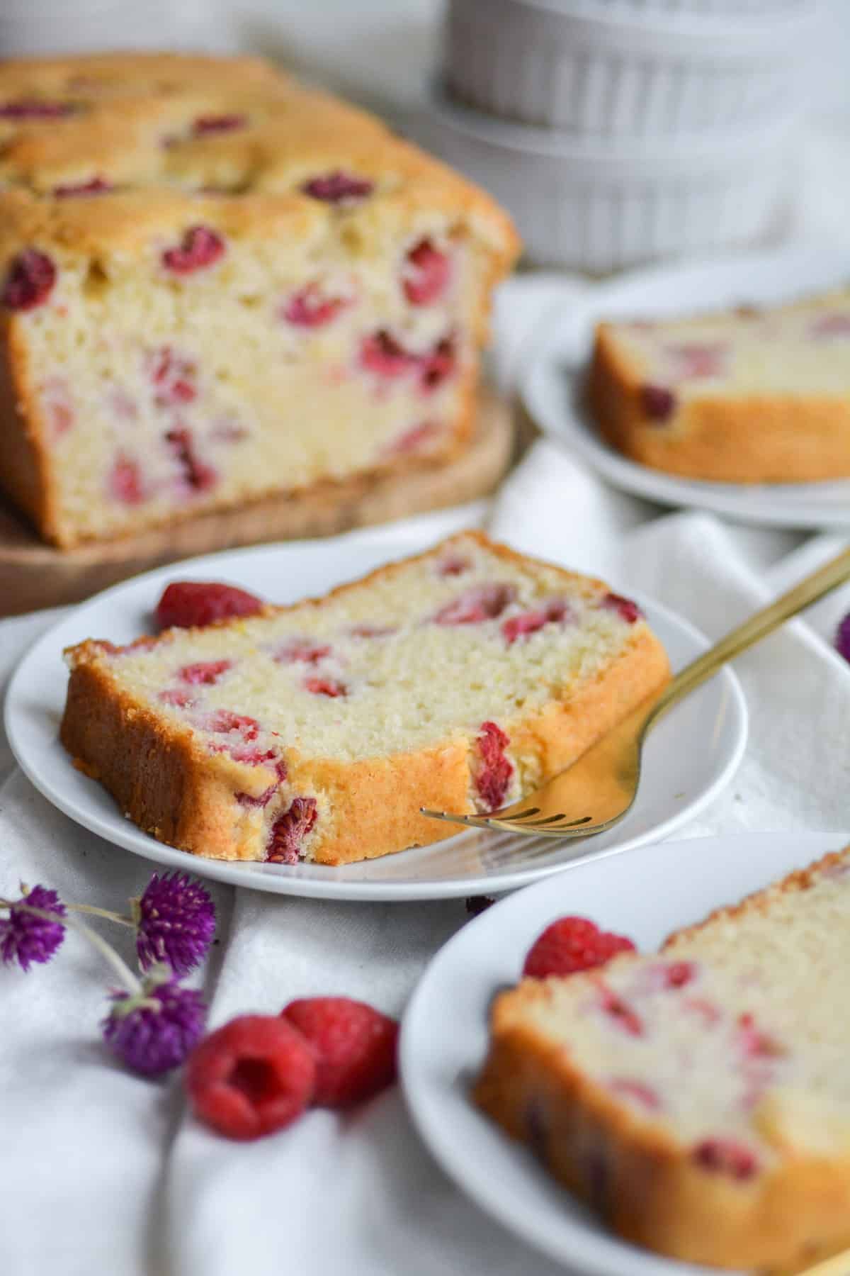 Vegan Raspberry Lemon Drizzle Cake