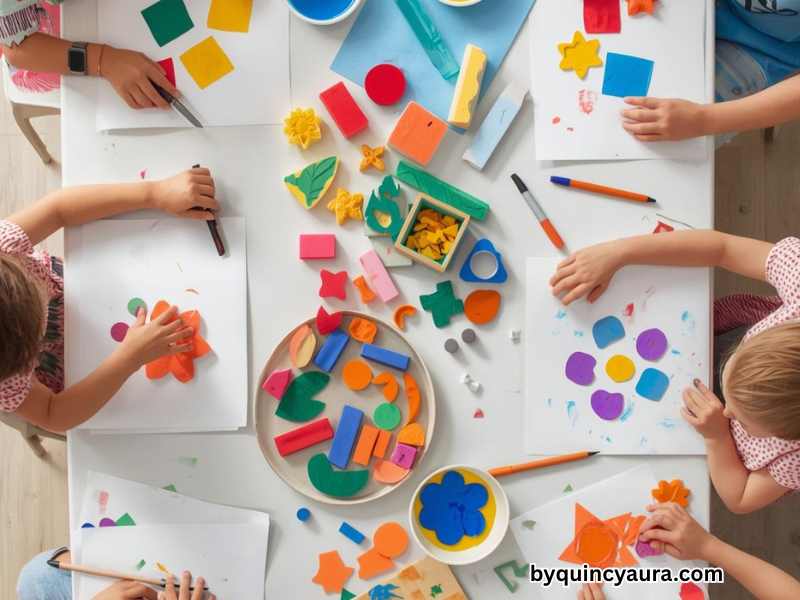 children doing crafts