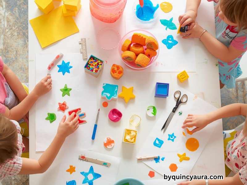 children doing crafts