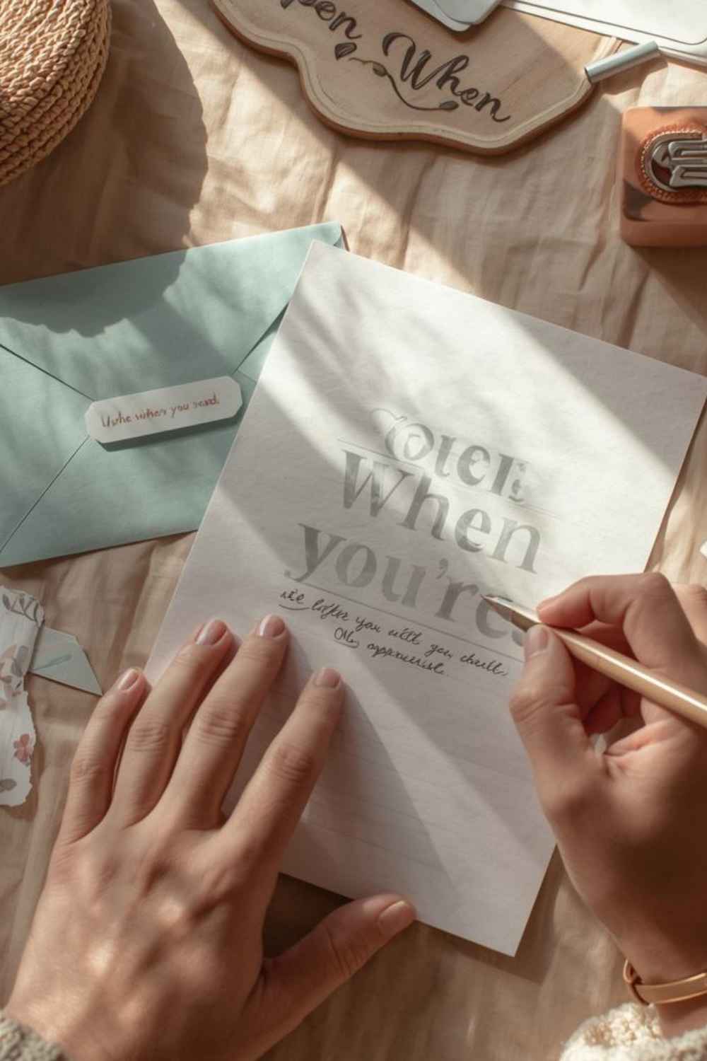 hand writing a letter