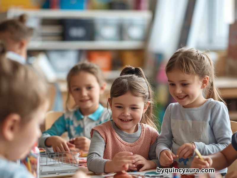 children doing air dry craft