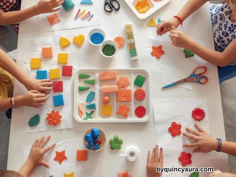 children doing crafts