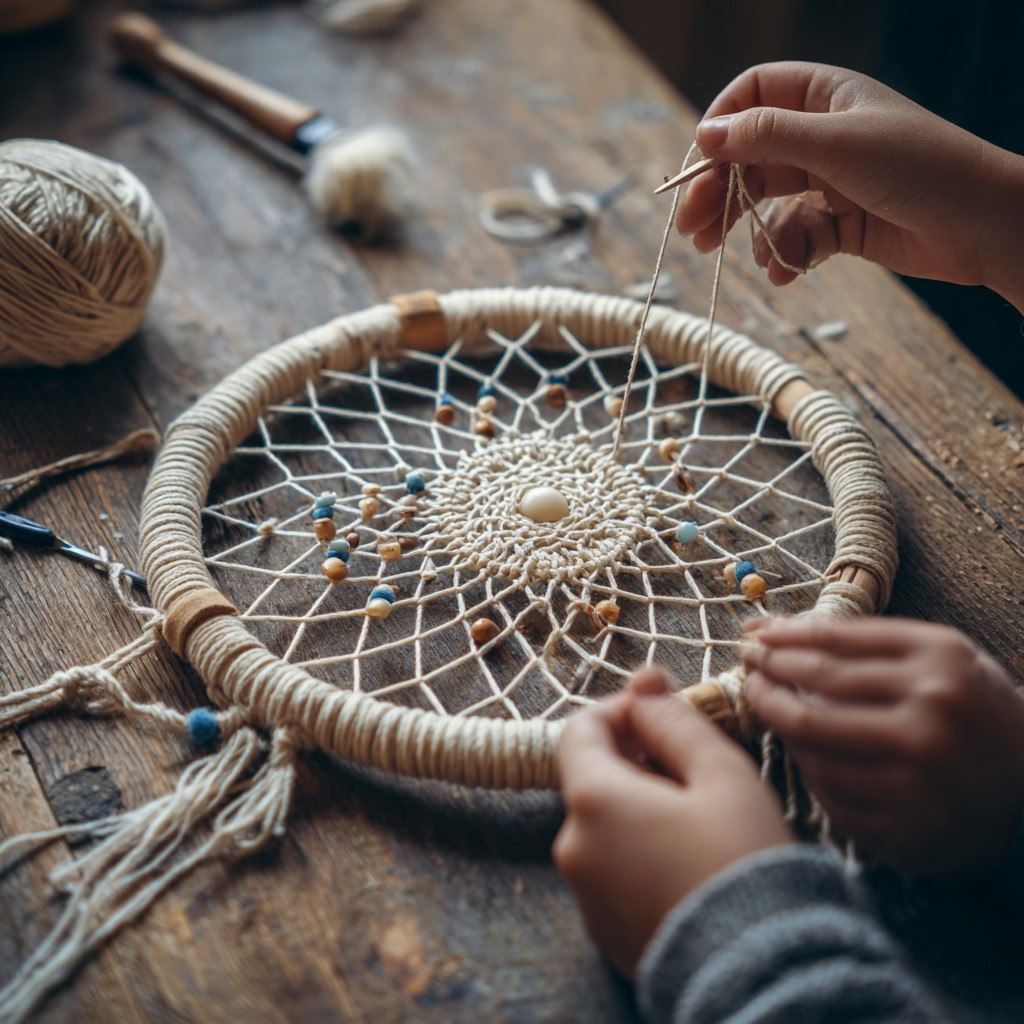 someone working on the dreamcatcher