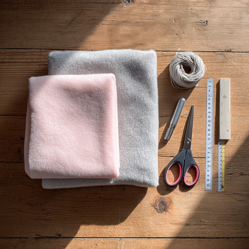 flat lay of objects needed for the craft.