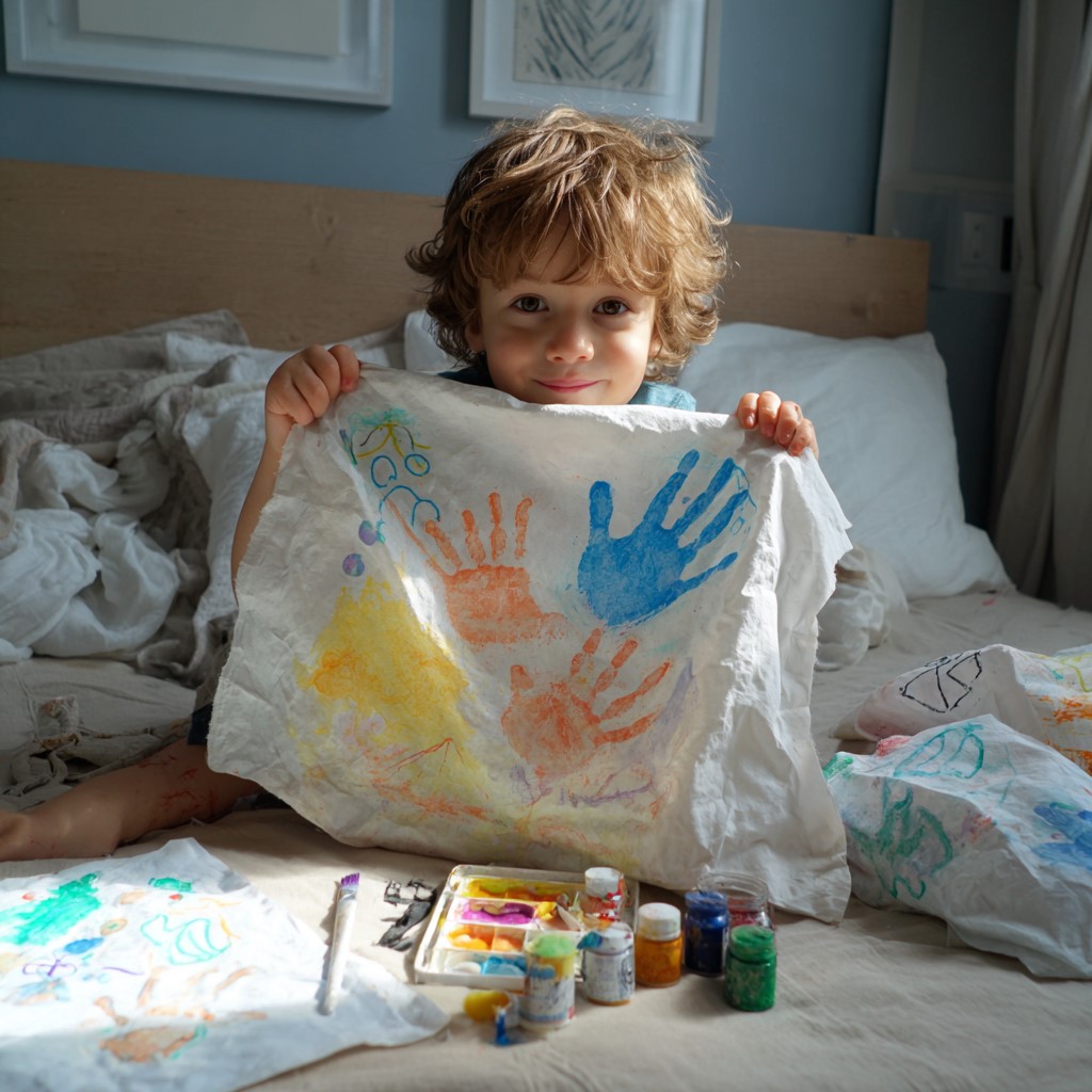 photo of a child sitting and smiling.