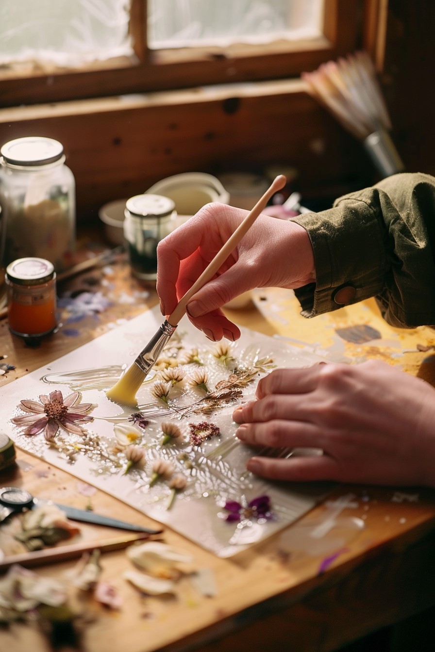 someone doing crafts.