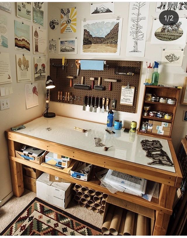 block printing workspace