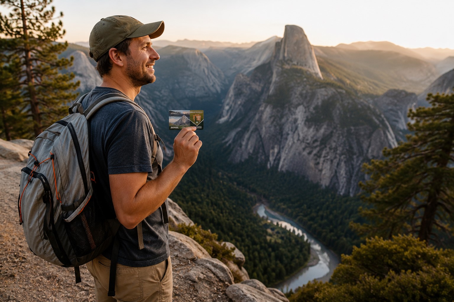 A father hiking