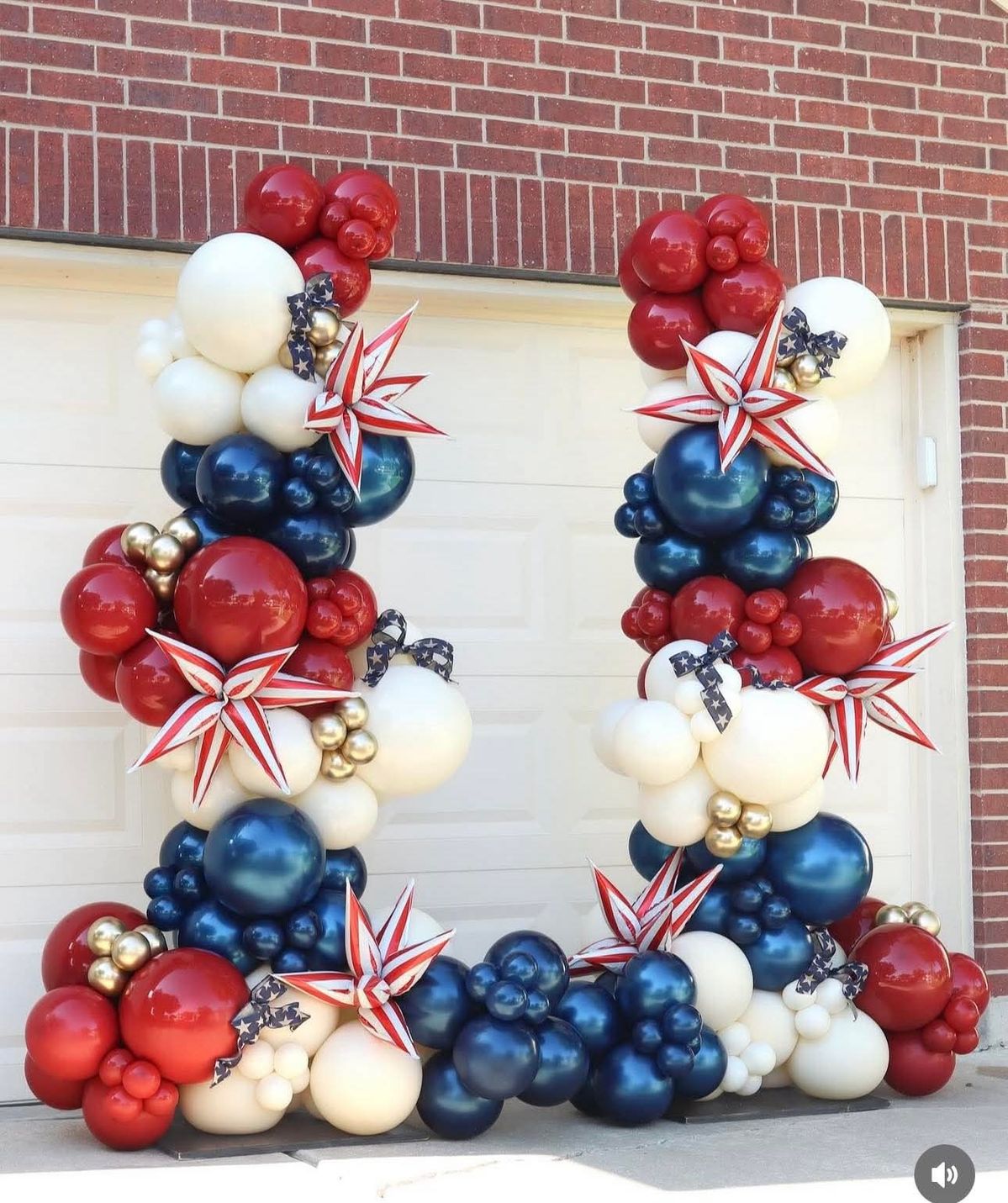 Patriotic Balloon Cluster Wall