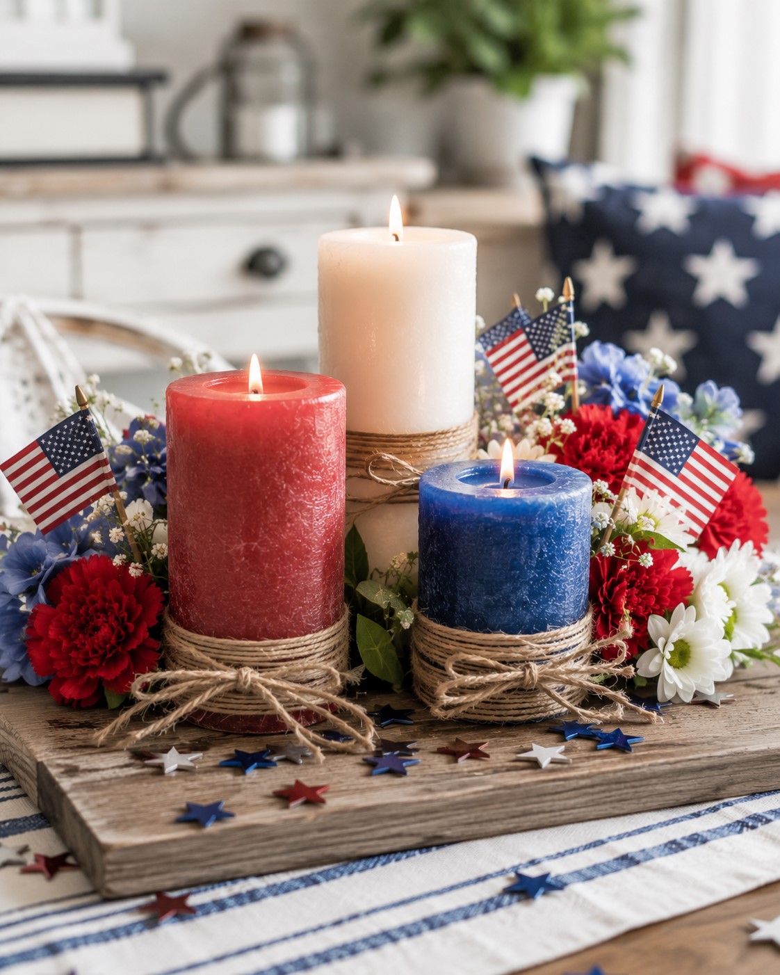 Patriotic Candle Centerpiece