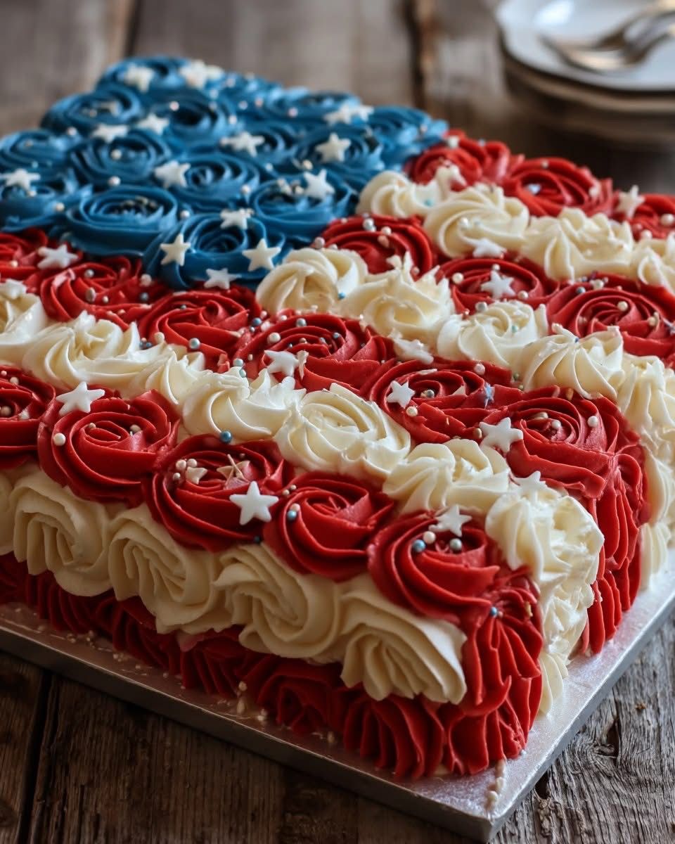 Patriotic Flag Cake