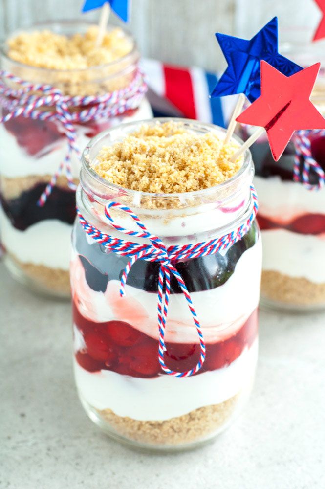 Patriotic No-Bake Cheesecake Jars