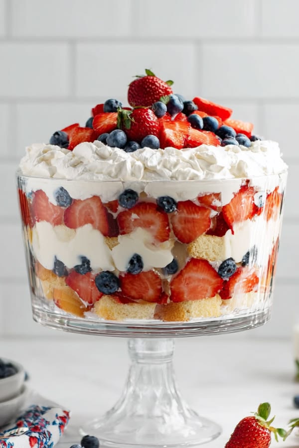 Red White and Blue Trifle