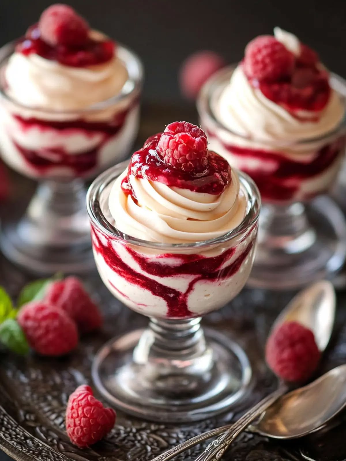 White Chocolate Mousse With Berry Compote