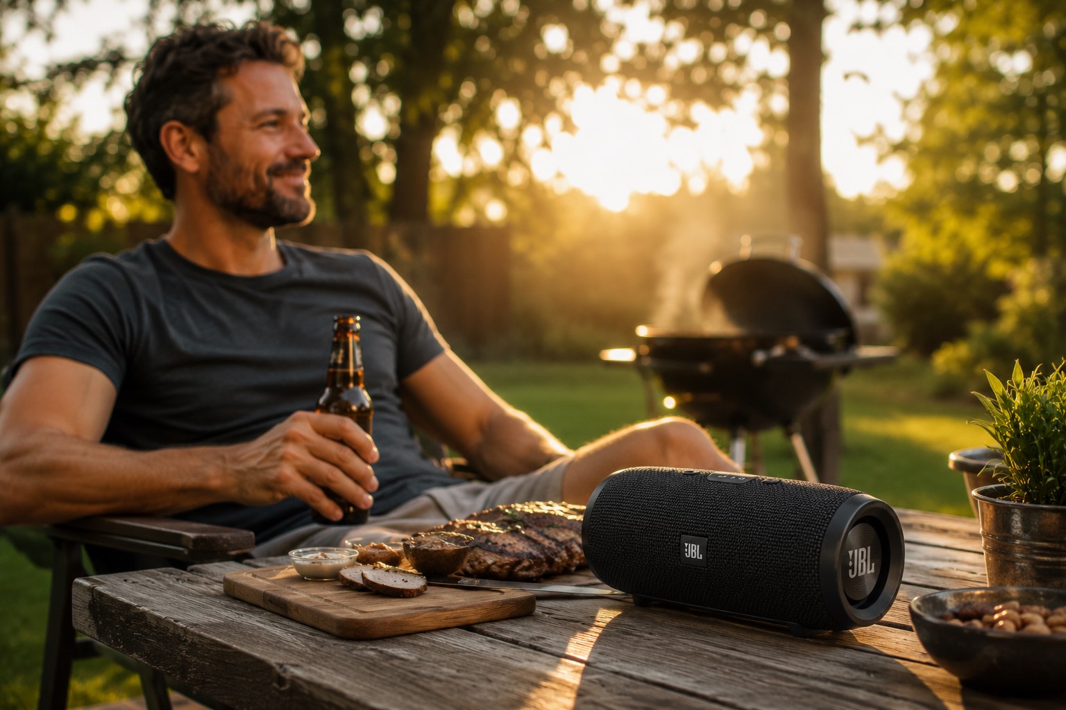 A man relaxing 