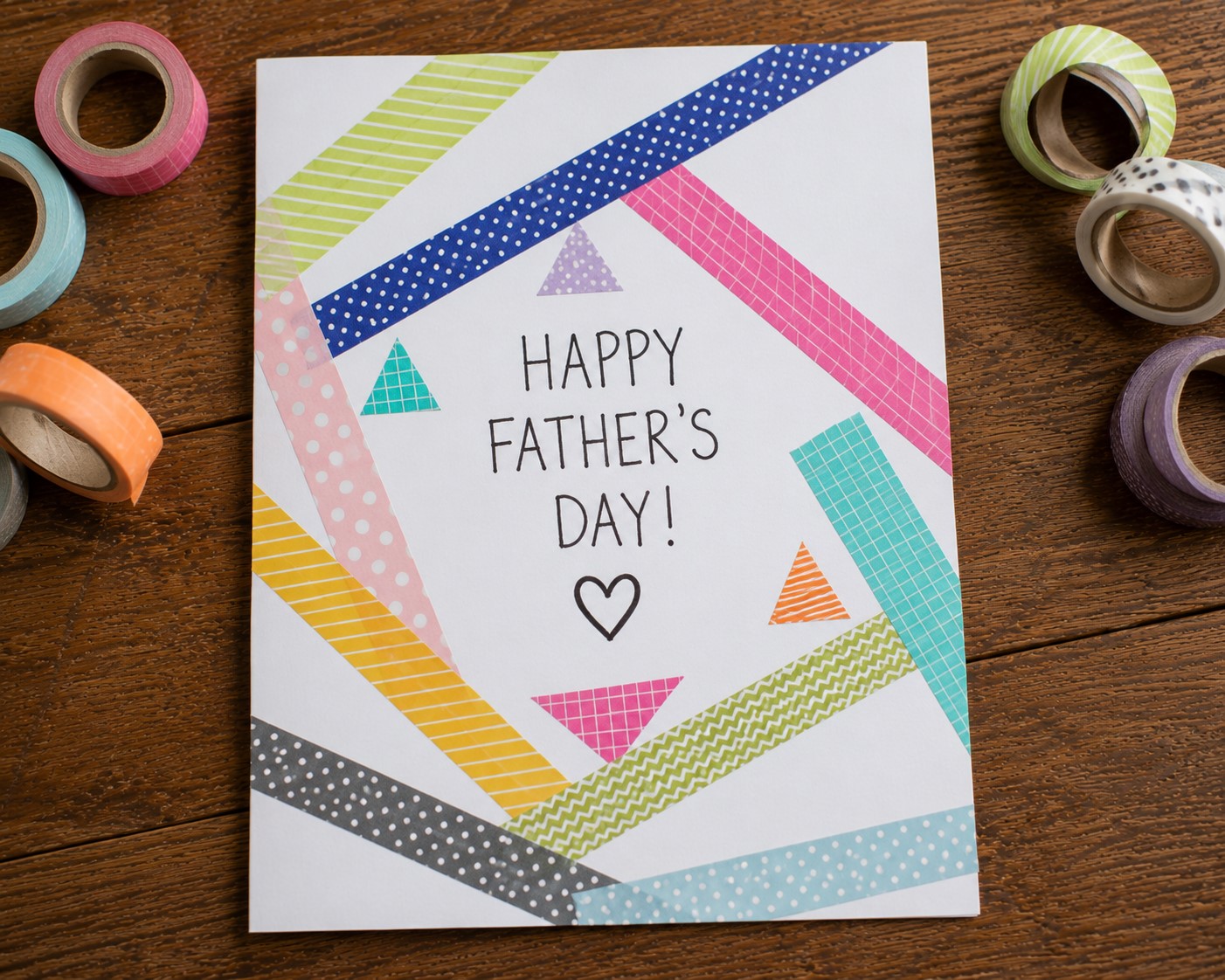 Colorful washi tape card