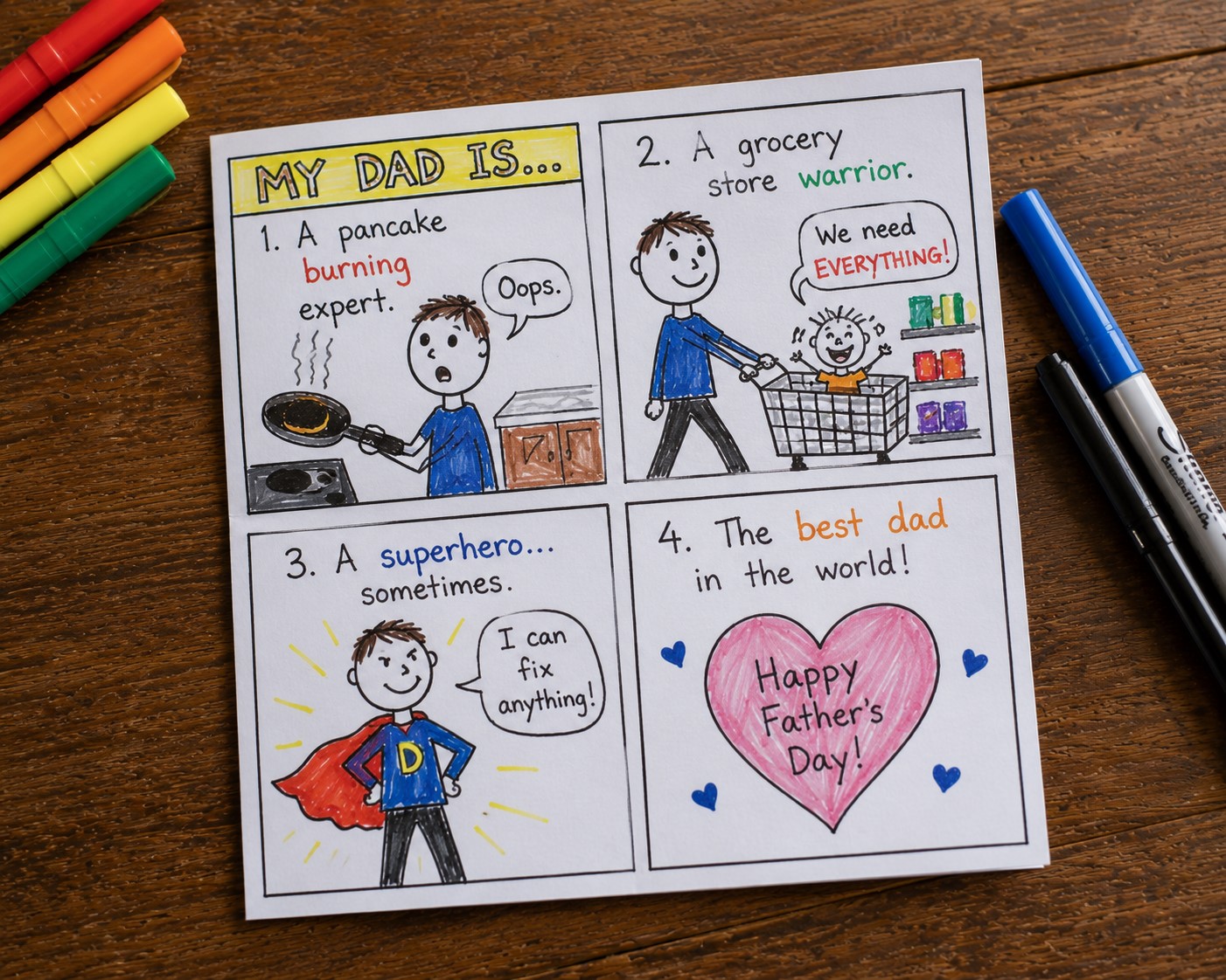 Comic strip card
