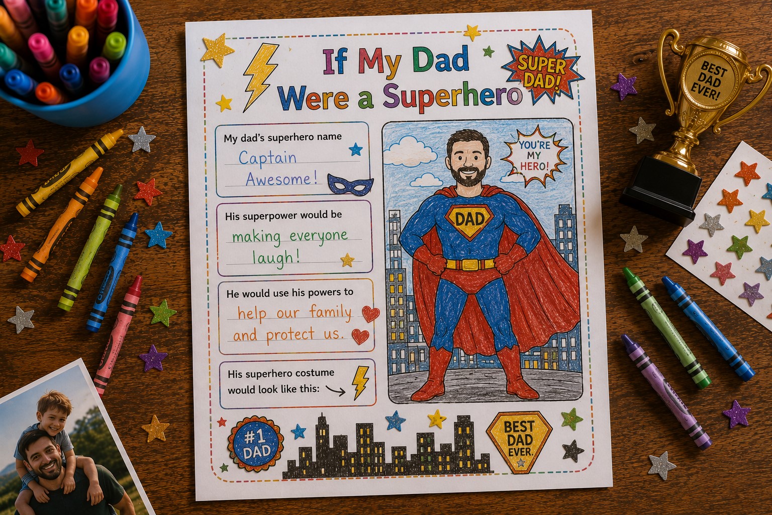 If my dad were a superhero printable