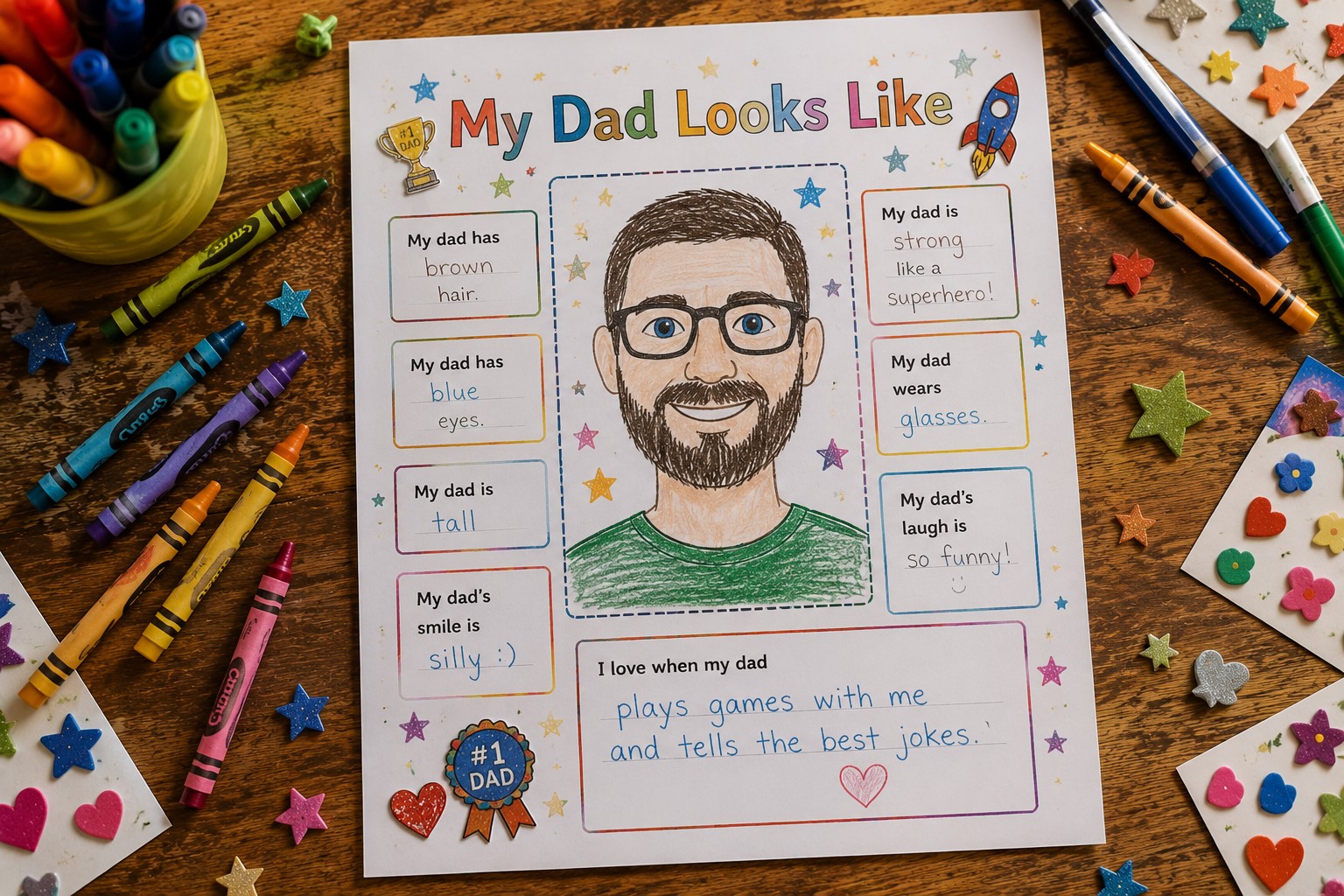 A flat lay of my dad looks like this paper