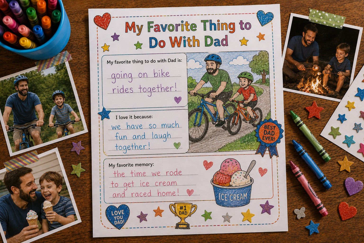 My favourite things to do with dad printable