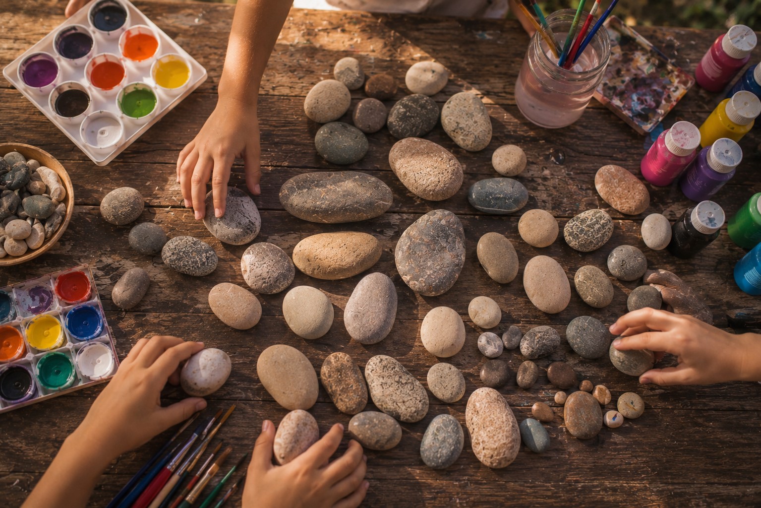 people picking stone