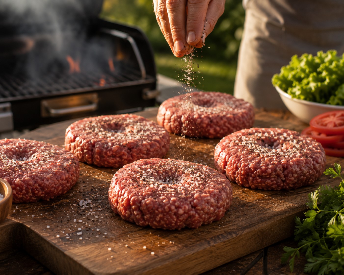 prepping patties