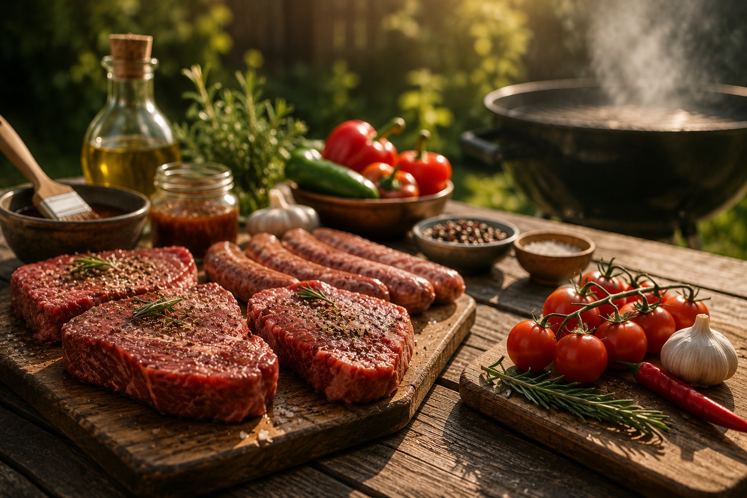 Flat lay of ingredients for the best bbq