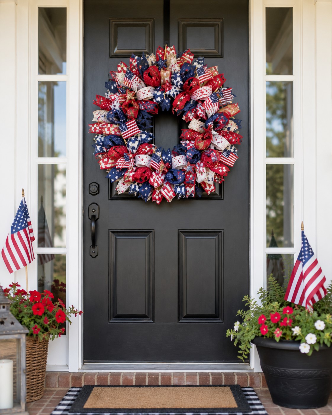 Patriotic Ribbon Door Wreath