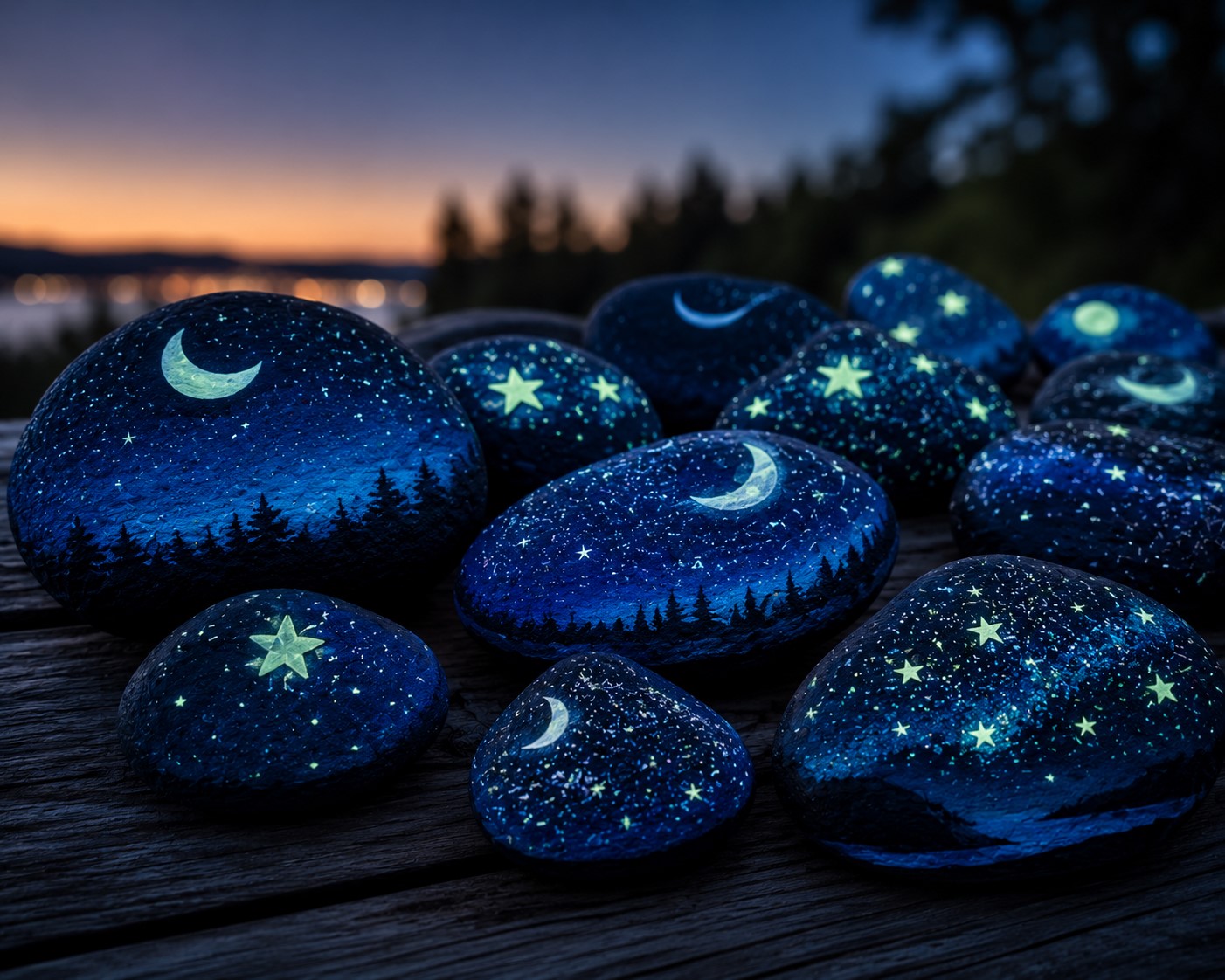 twilight painted rocks