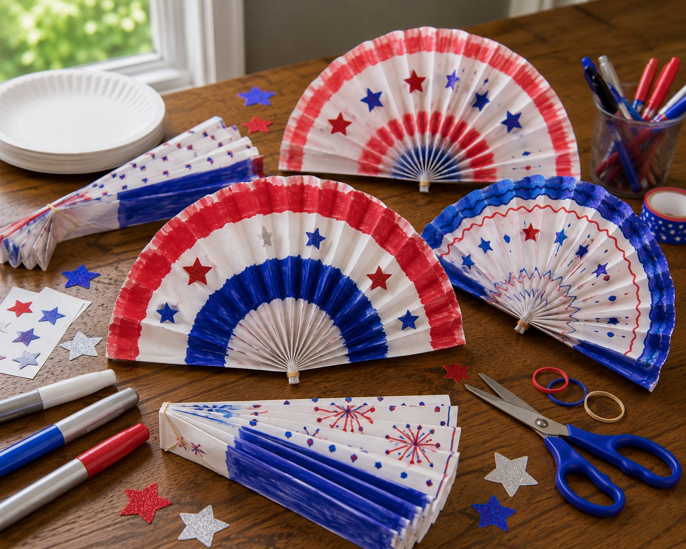 Patriotic Paper Plate Fan
