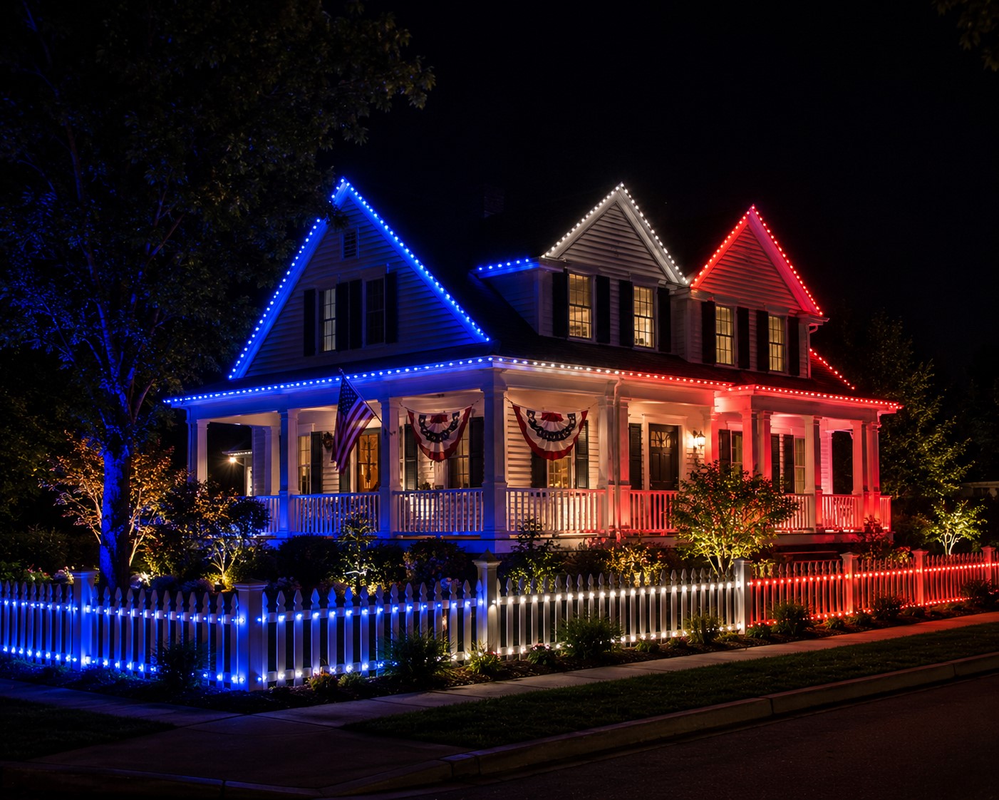 Patriotic Rope Light Border