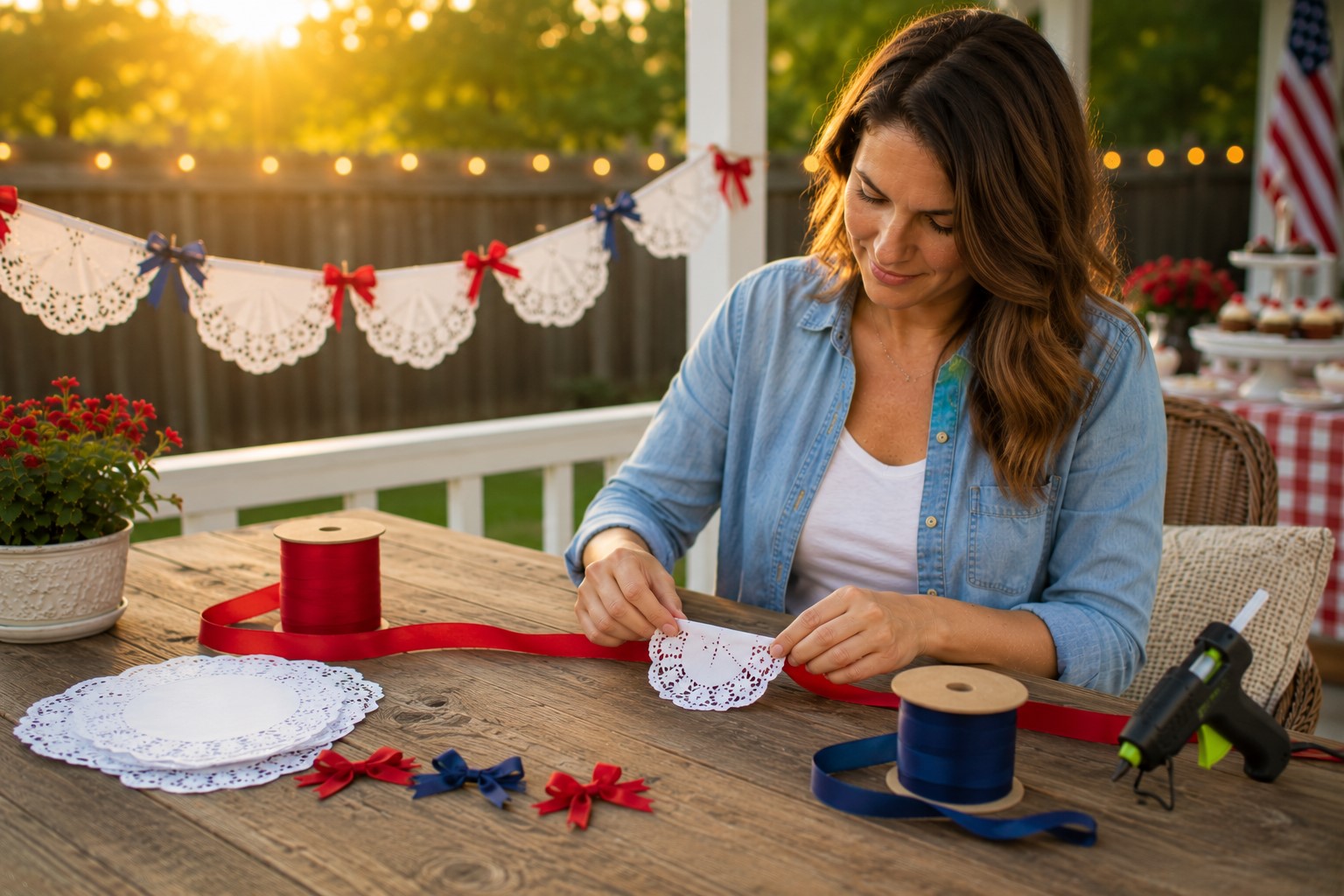 The Doily and Ribbon Banner