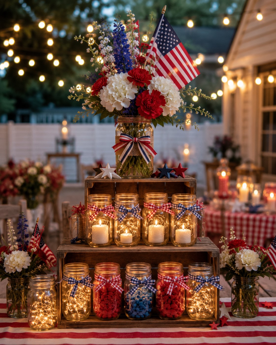 Triple Tier Mason Jar Display