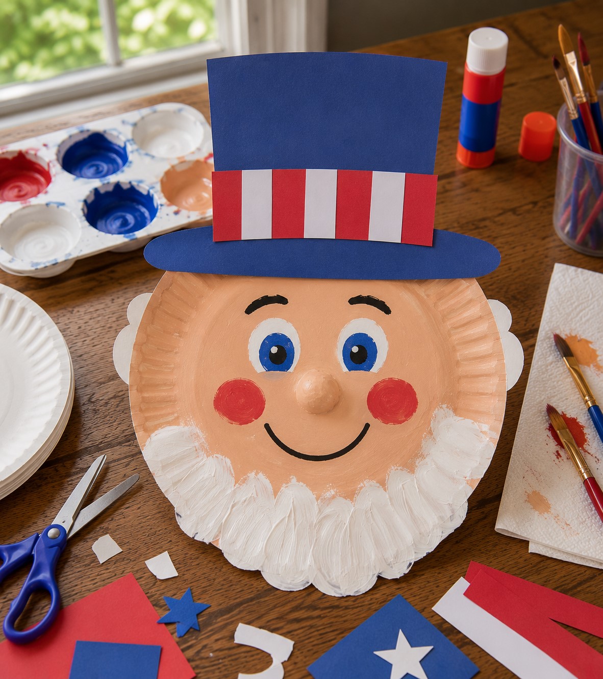 Uncle Sam Paper Plate Face