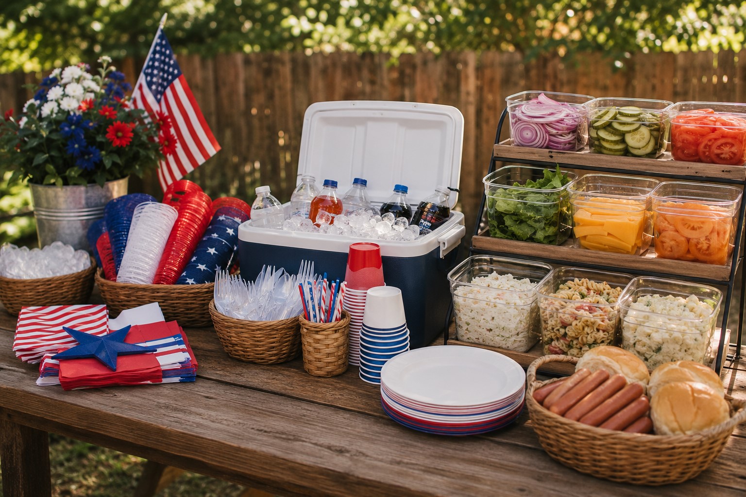 arranged food on a table