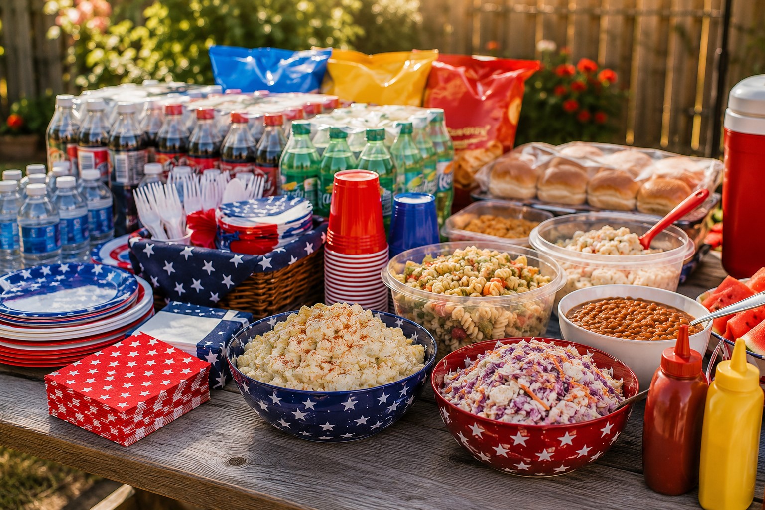 arranged food setup
