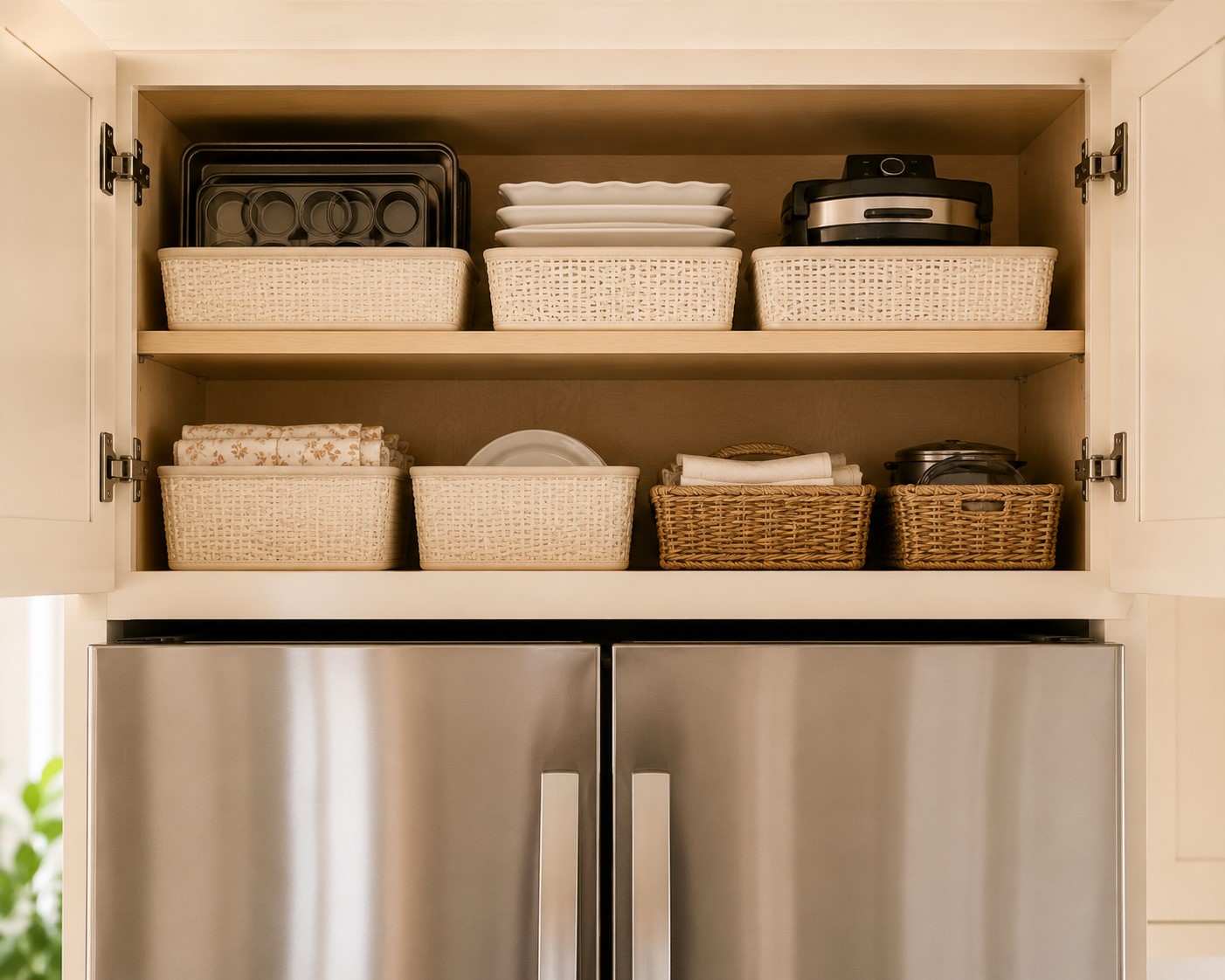 cabinet on top fridge