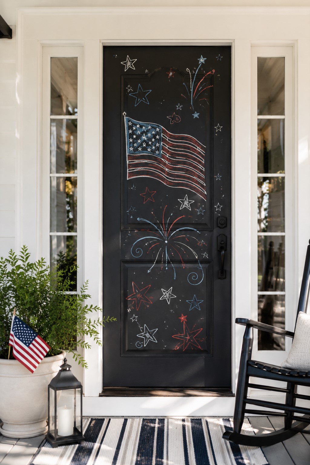 chalkboard on a door