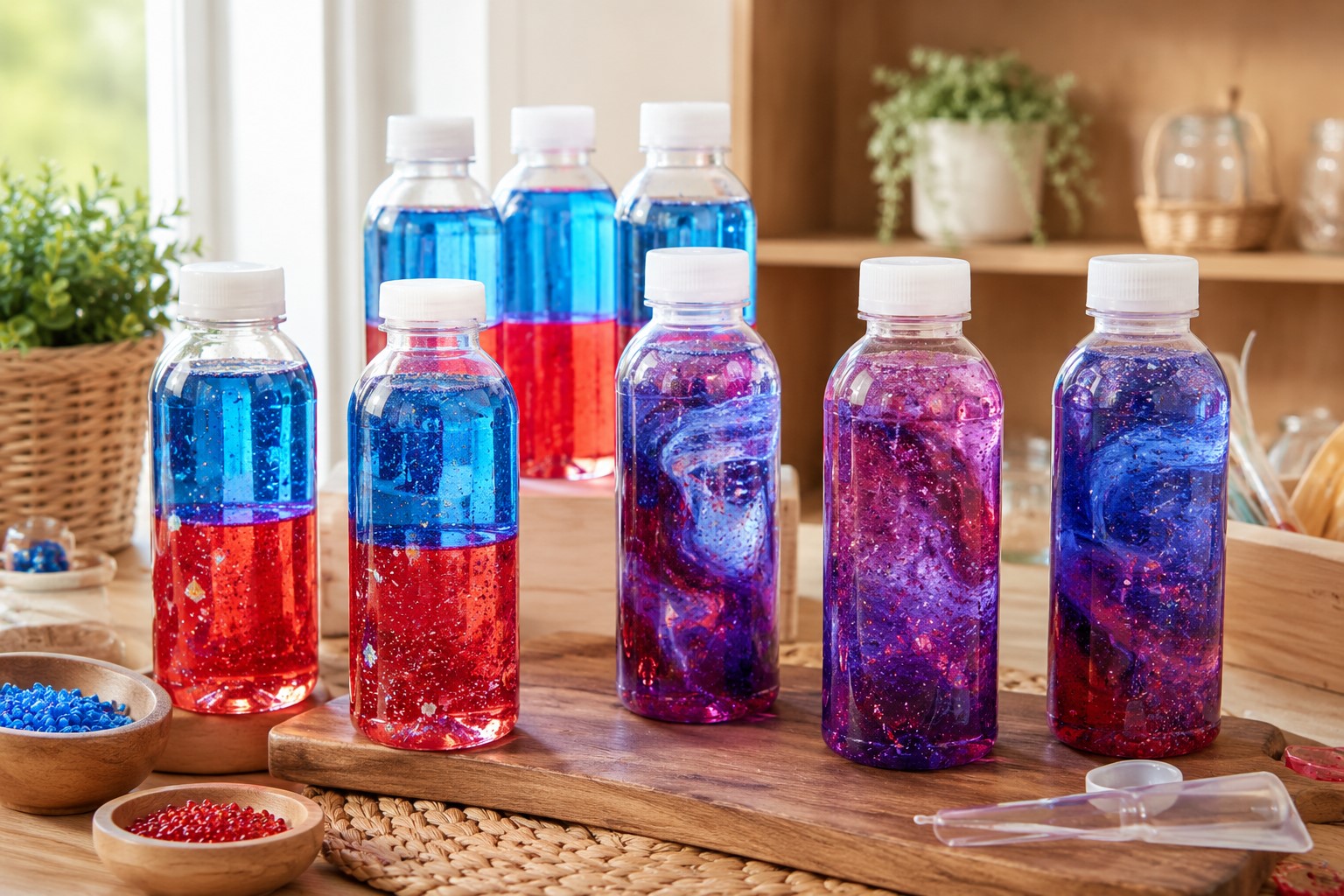 colourful sensory bottle