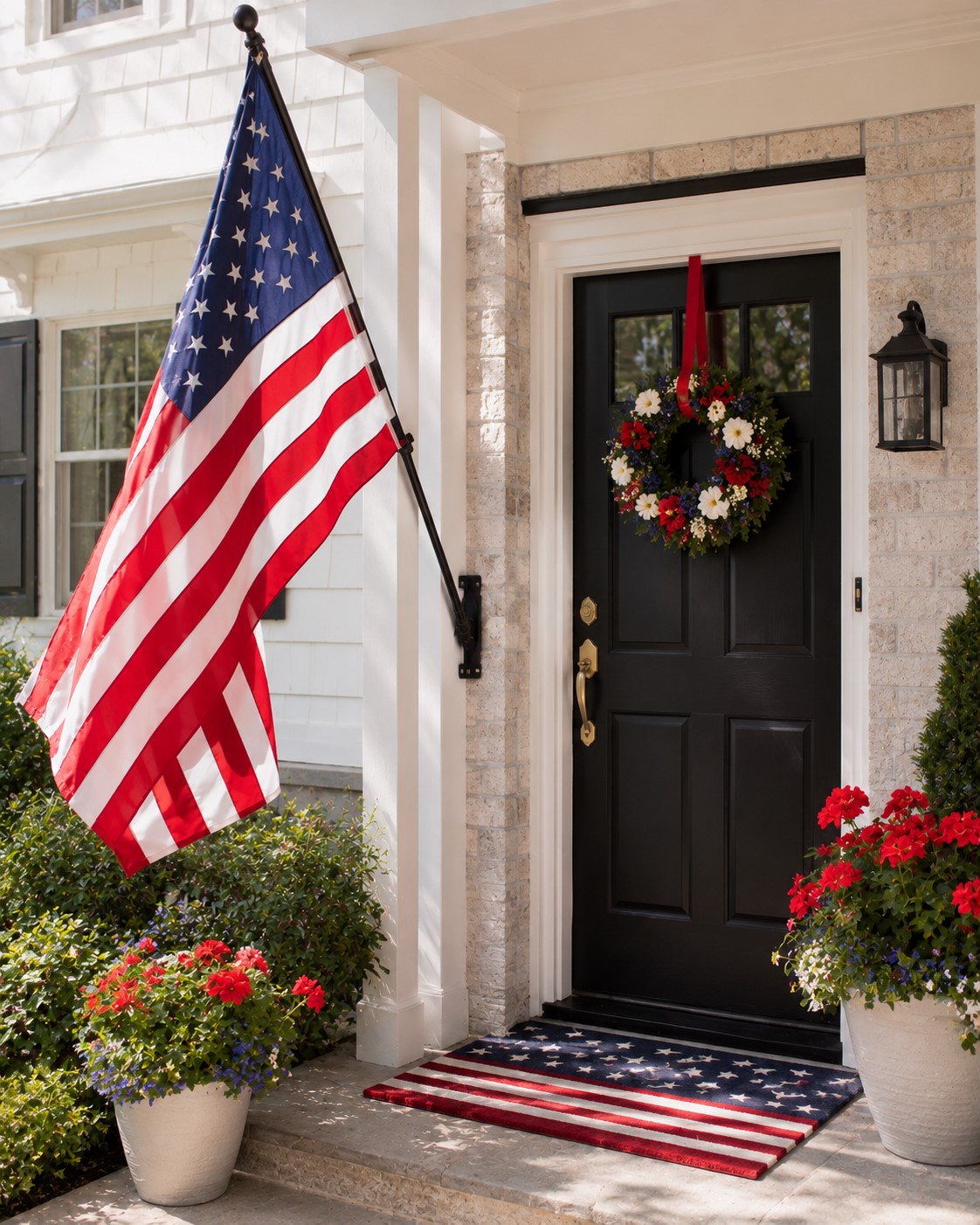 flag hanged o the wall